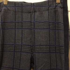 Abercrombie & Fitch pullOn plaid elastic waist blue velvet detail sides size XS